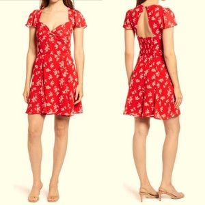 REFORMATION Kenni Red Floral Print Dress NWT